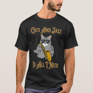 Camiseta Gatos E Jazz É Tudo Que Preciso Jazz Funk & Soul