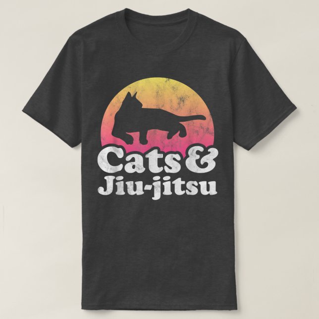 Camiseta Gatos e Jiujitsu Mens ou Gatos de Mulheres (Frente do Design)