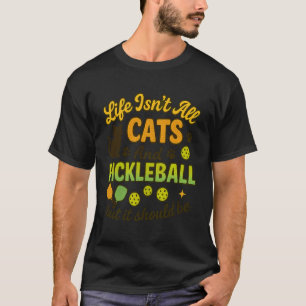 Camiseta Gatos E Jogador de Pickleball Gato Mãe Pai Dono En