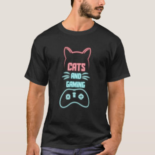Camiseta Gatos E Jogos Adoram Jogar Videos games Gam Bonito