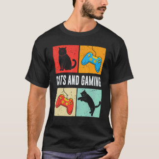 Camiseta Gatos E Jogos Para O Amante De Gatos Jogador De Vi