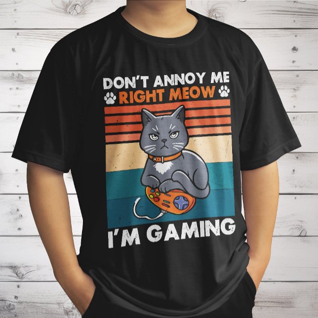 Camiseta Gatos E Jogos Para O Jogo De Vídeo Gamer Do Gato D (Criador carregado)