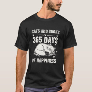 Camiseta Gatos e Livros Bibliófilo Leitor Amante da Leitura