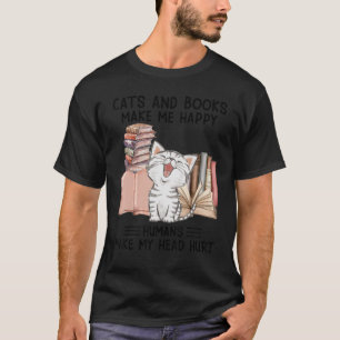 Camiseta Gatos E Livros Me Fazem Humanos Felizes Fazem Minh