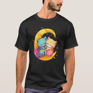 Camiseta Gatos e Lua Yume Decora Kei Pastel Goth