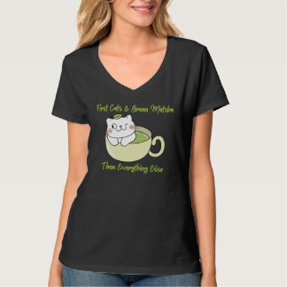 Camiseta Gatos e Matcha Verde