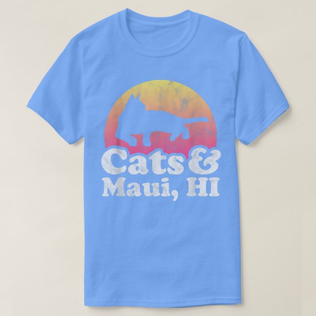 Camiseta Gatos e Maui, HI Men ou Women's Cat e Hawaii  (Frente do Design)