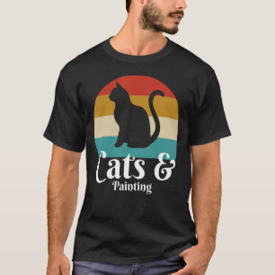 Camiseta Gatos E Pintura