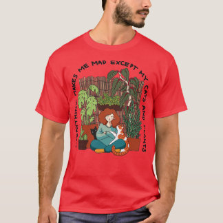 Camiseta Gatos e Plantas A
