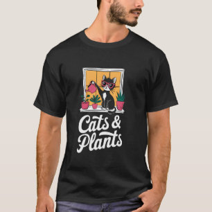 Camiseta Gatos E Plantas Gato Regando Plantas Amante De Pla