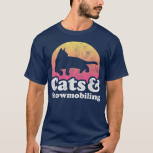 Camiseta Gatos e Snowmobiling Gatos e Sno, de uso masculino