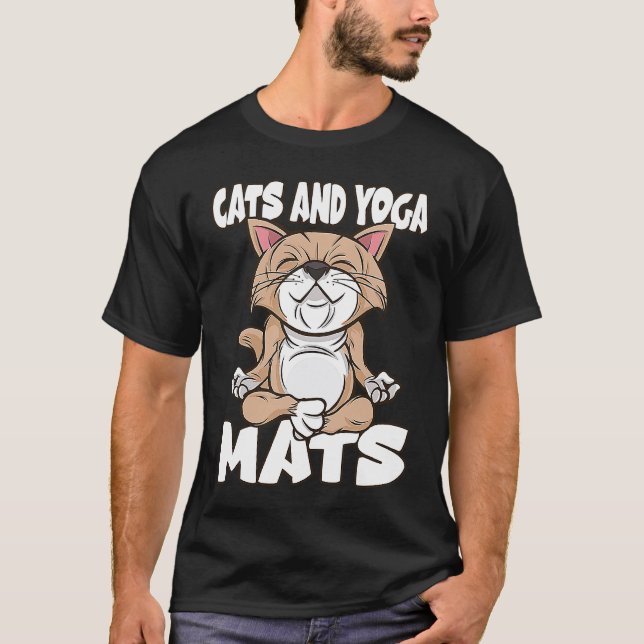 Camiseta Gatos e Tapetes de Yoga (Frente)