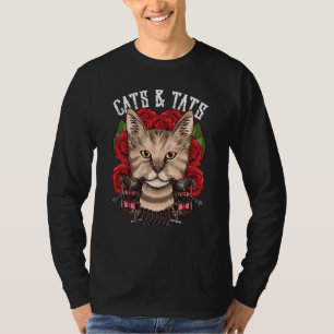 Camiseta Gatos E Tatuagens Bonitos Tinham Tatuagem Engraçad