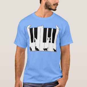 Camiseta Gatos Em Chaves Piano
