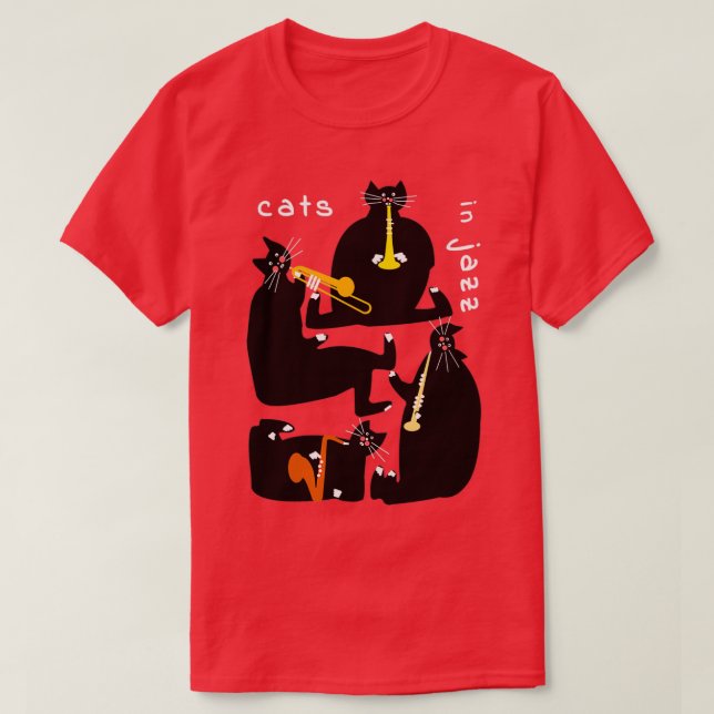Camiseta Gatos em Jazz (Frente do Design)