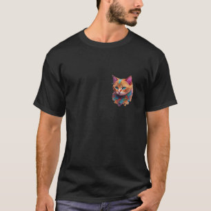 Camiseta Gatos em Pocket Watercolor Cor Pinta de Gato
