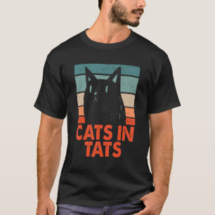 Camiseta Gatos em Tats Gato Tatuagem do Lover do Gato Tatua