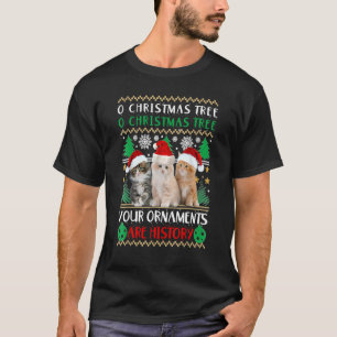 Camiseta Gatos Enfeites de natal Família Pajama Correspondê