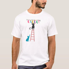Camiseta Gatos Engraçados Com Meias Ilustração de Gato Fofo
