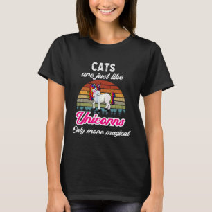 Camiseta Gatos Engraçados Design Unicórnio Retro Vintage Pô