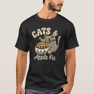 Camiseta Gatos Engraçados e Amante de Torta de Maçã Doce Ga