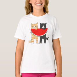 Camiseta Gatos Engraçados Hipster De Melancia