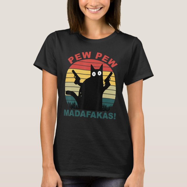 Camiseta Gatos Engraçados Mastigam Madafakas Cat 1 (Frente)