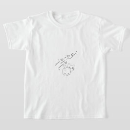 Camiseta Gatos Engraçados Minimalistas para Crianças