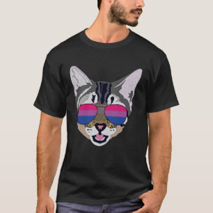 Camiseta Gatos Engraçados Óculos De Sol Bissexuais Bi Pride