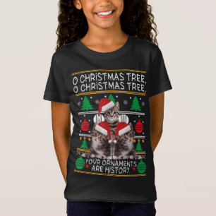 Camiseta Gatos Engraçados Ornaments Família Pajama Presente
