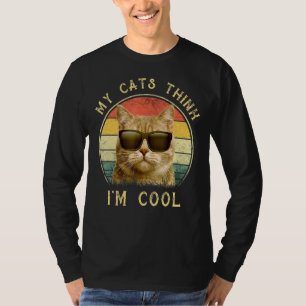 Camiseta Gatos Engraçados Os meus gatos acham que estou Leg