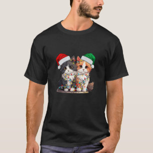 Camiseta Gatos Engraçados Papais noeis De Natal Felizes Gat