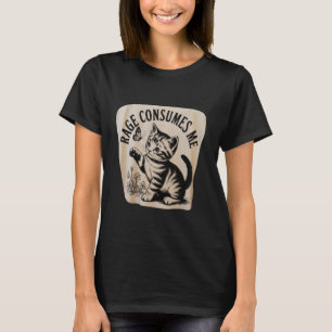 Camiseta Gatos Engraçados Raiva Me Consome Gatito