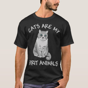 Camiseta Gatos Engraçados São Os Meus Animais Espirituosos
