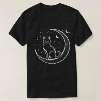 Camiseta Gatos entorcendo em pé Dentro da lua