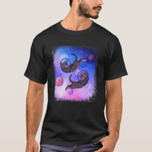 Camiseta Gatos Espaciais Gatinhos Astronauta Planeta Espaço