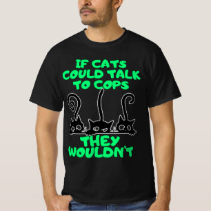 Camiseta Gatos falam com policiais
