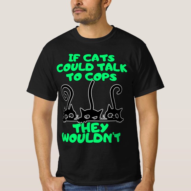 Camiseta Gatos falam com policiais (Frente)