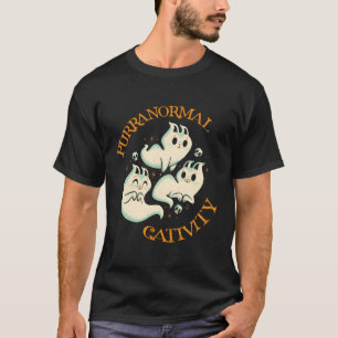 Camiseta Gatos Fantasmas do Dia das Bruxas