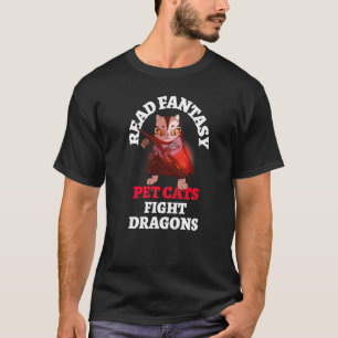 Camiseta Gatos Fantásticos Combatem Dragões Bookic Fantasy