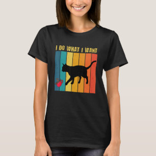 Camiseta Gatos Fazem O Que Querem Em Estilo Vintage Retrô G