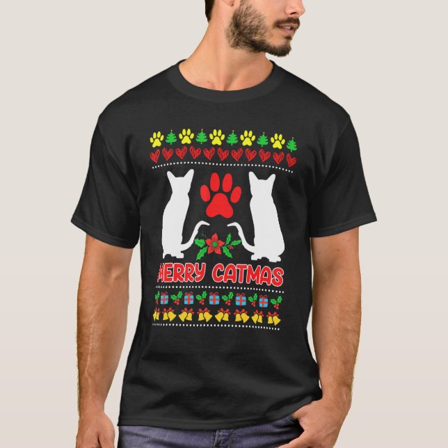 Camiseta Gatos feios de Natal (Frente)
