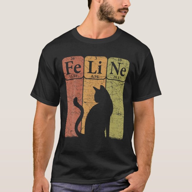 Camiseta Gatos Felinos Elementos de Mesa Periódicos Cat Lov (Frente)
