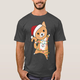 Camiseta Gatos Felizes Animais De Natal Luzes De Fada Com G