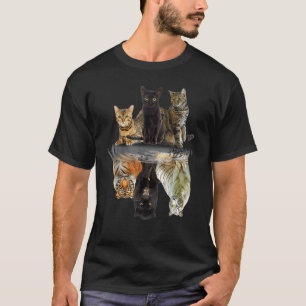 Camiseta Gatos femininos Refletem Amigos de Tigre Bonito 4