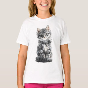 Camiseta Gatos Filhotes de Prata Fofos da Raça Maine Coon p