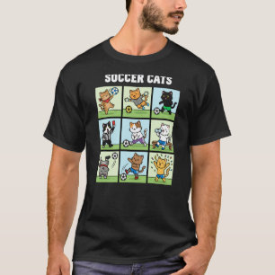 Camiseta Gatos Fitness Futebol Gráfico para Amantes de Gato