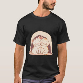Camiseta Gatos Fofos Aconchegados Debaixo de Cobertor ✨🐾