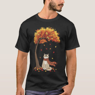 Camiseta Gatos Fofos Amante Gato Ragdoll Outono