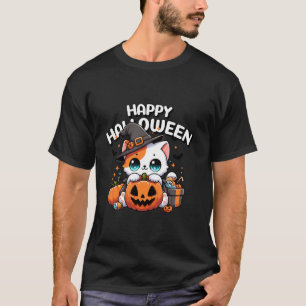 Camiseta Gatos fofos de Halloween Mulheres Meninas Gatos Ha